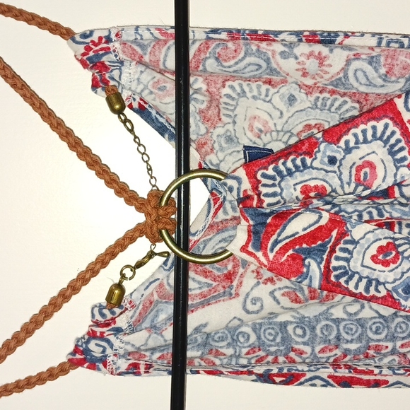 Chaps Bohemian Halter Top with Metal Detail - Picture 3 of 3